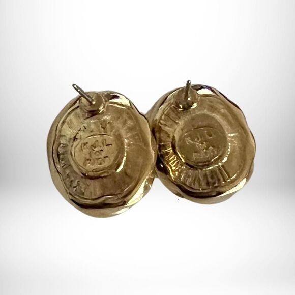 Rare 1984 Kenneth Jay Lane Signed Color Attraction Earrings 9ct. Gold- NIB - Picture 4 of 5